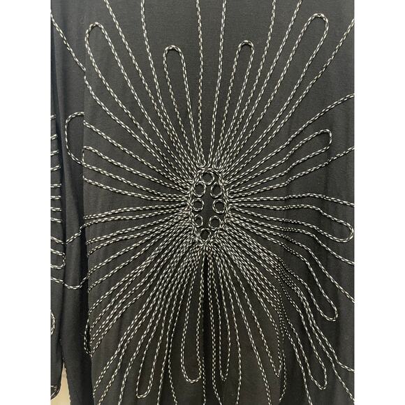 Embroidered Open Front Cardigan long sleeve flowy boho black size 3X - Picture 6 of 6